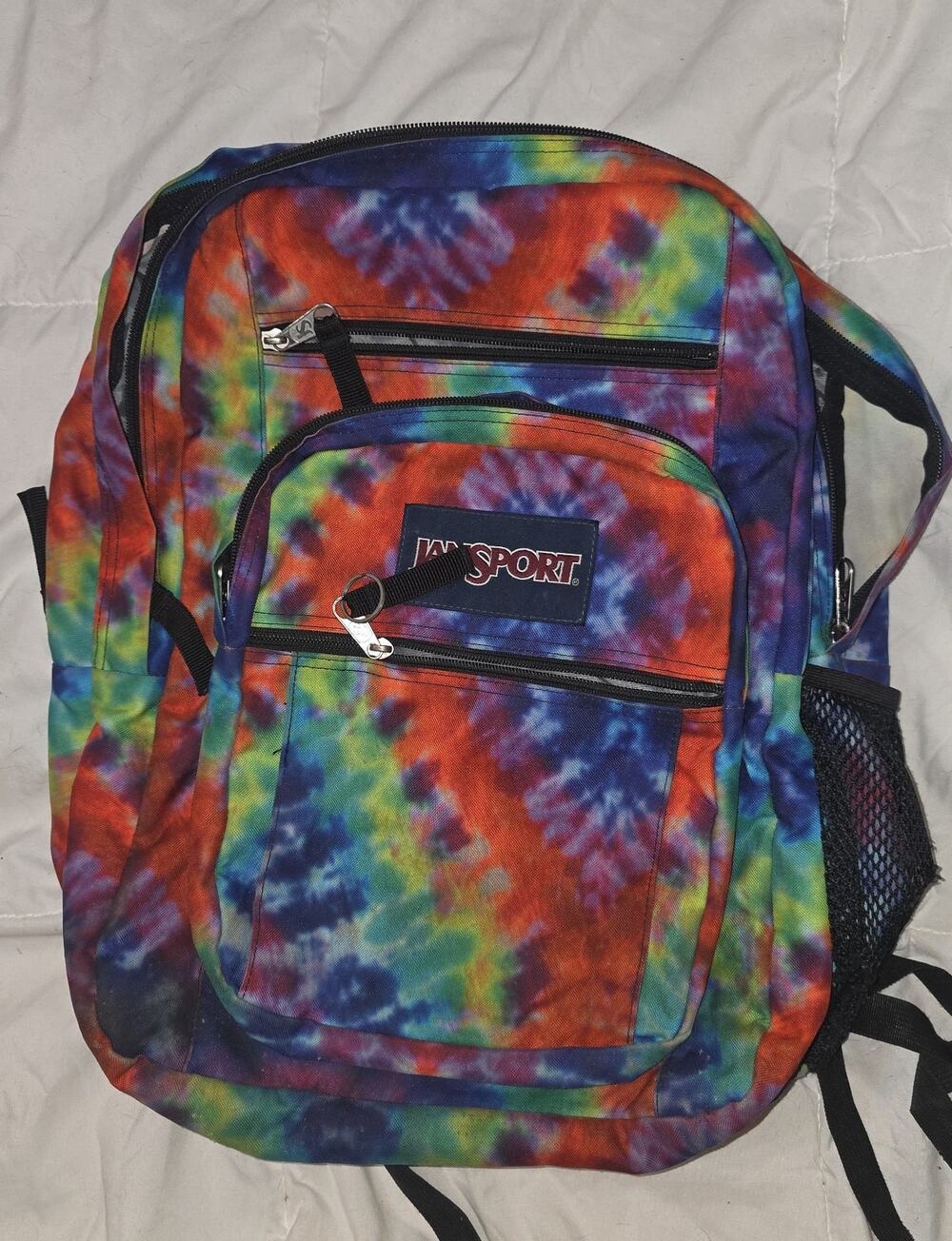 Jansport rainbow tie dye full size backpack bookbag purse bag tote!